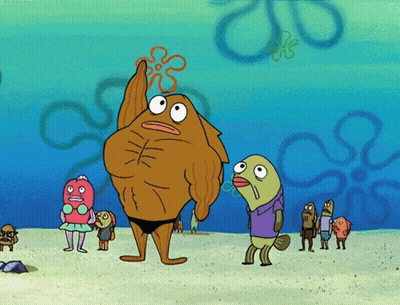 Cartoon Characters Standing On Beach GIF