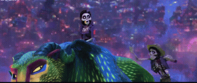 Cartoon Characters Standing On Giant Monster GIF