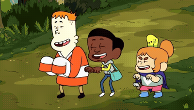 Cartoon Characters Standing On Path GIF