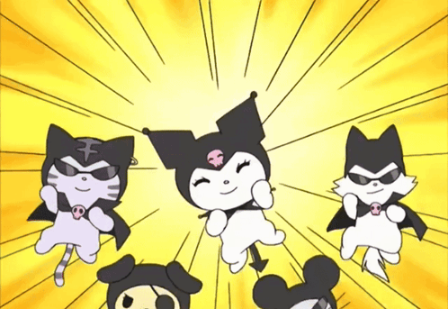 Cartoon Characters Standing Together GIF