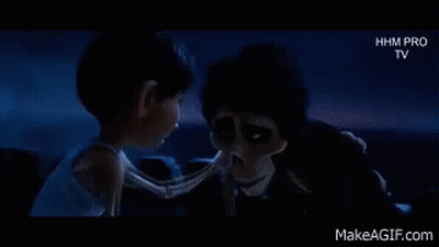 Cartoon Characters Standing Together In Dark Room GIF
