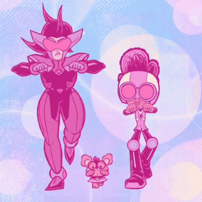 Cartoon Characters Standing Together GIF
