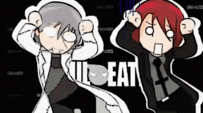 Cartoon Characters Standing Together Saying Kill Eat GIF