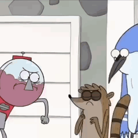 Cartoon Characters Standing Together GIF