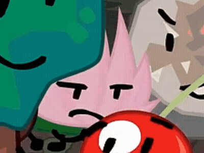 Cartoon Characters Standing Together With Red Cherry GIF