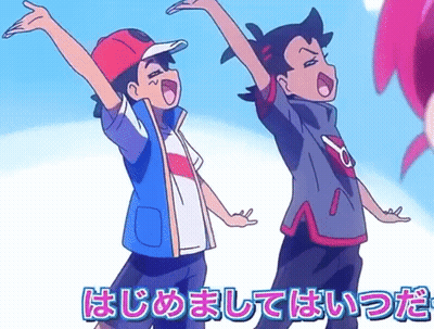 Cartoon Characters Standing With Arms Outstretched GIF