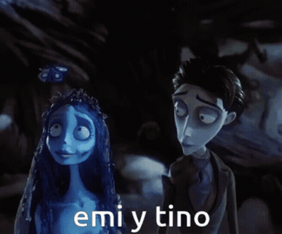 Cartoon Characters Standing With Emi Y Tino GIF