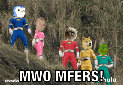 Cartoon Characters Standing With Mwo Mfers GIF