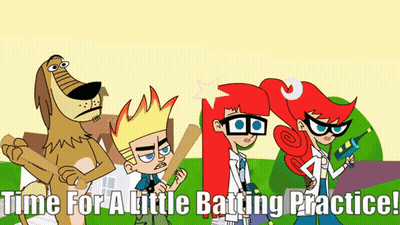 Cartoon Characters Time For A Little Batting Practice GIF