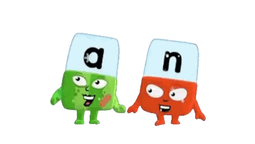 Cartoon Characters With A And N Sticker