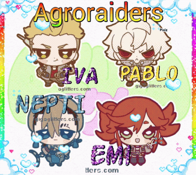 Cartoon Characters With Agroraiders GIF