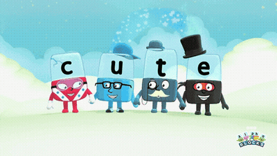 Cartoon Characters With Cute Letters GIF