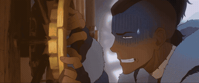 Cartoon Characters With Eyes Closed And Yellow Light GIF