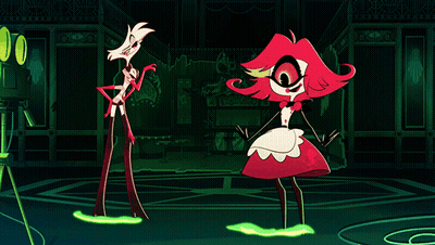 Cartoon Characters With Glowing Green Swirls GIF
