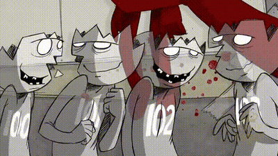 Cartoon Characters With Number 102 On Shirt GIF