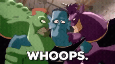 Cartoon Characters With Whoops GIF