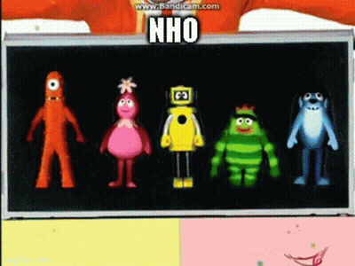 Cartoon Characters With Word Nho GIF