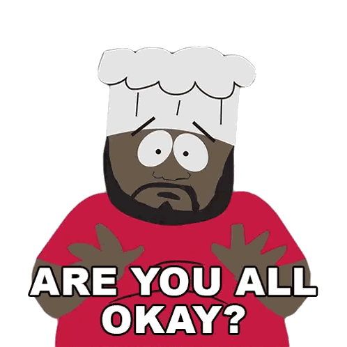 Cartoon Chef Asking Are You Okay Sticker