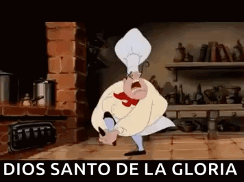 Cartoon Chef Dancing In Kitchen GIF