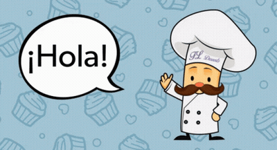 Cartoon Chef Saying Hola GIF