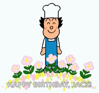 Cartoon Chef with Apron and Hat in Flower Field