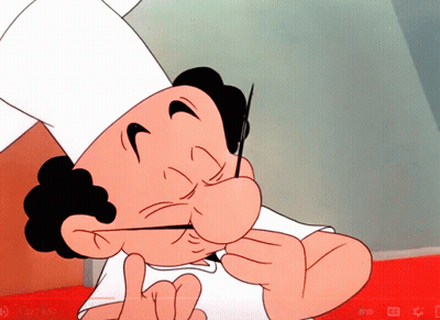 Cartoon Chef With Needle Playing At 4:32 GIF