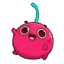 Cartoon Cherry With Big Eyes And Blue Stem Sticker