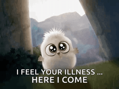 Cartoon Chick Saying I Feel Your Illness