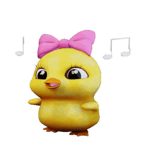 Cartoon Chick With Pink Bow Sticker