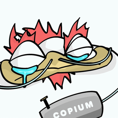 Cartoon Chicken Copium GIF