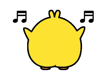 Cartoon Chicken Dancing With Music Notes Sticker