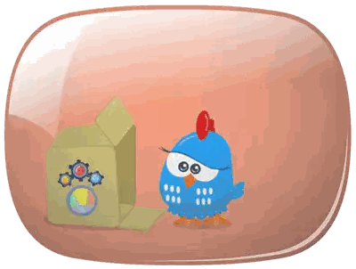 Cartoon Chicken Next To Gear Box Sticker