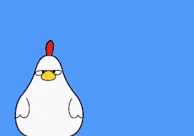 Cartoon Chicken Saying Don't Push Me I'm Right On The Edge GIF