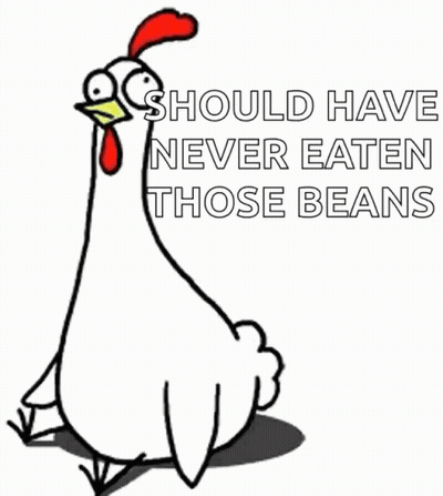 Cartoon Chicken Should Have Never Eaten Beans GIF