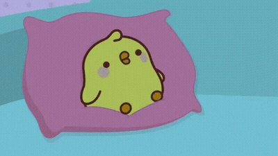 Cartoon Chicken Sleeping On Bed GIF
