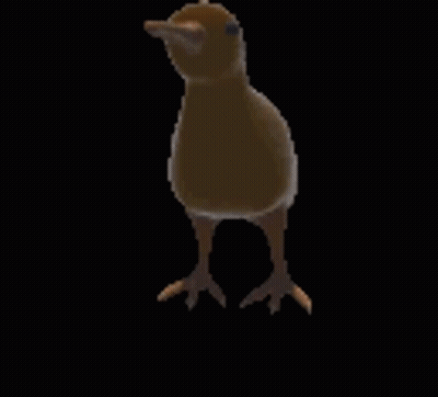 Cartoon Chicken Standing In Dark Room GIF