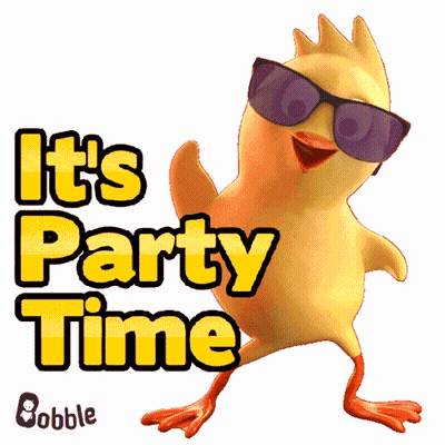 Cartoon Chicken Sunglasses It's Party Time GIF