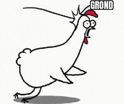 Cartoon Chicken Surrounded By Words GIF