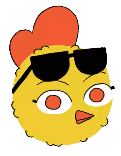 Cartoon Chicken Wearing Sunglasses And Red Headband Sticker