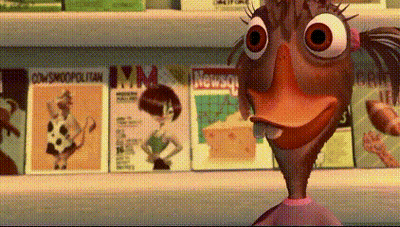 Cartoon Chicken With Big Eyes Says $1000 Clips Dont Win Chip Chicken Little GIF