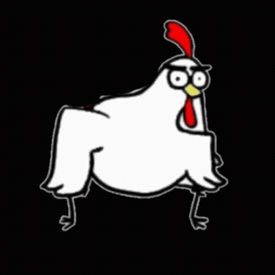 Cartoon Chicken With Glasses And Red Crest GIF
