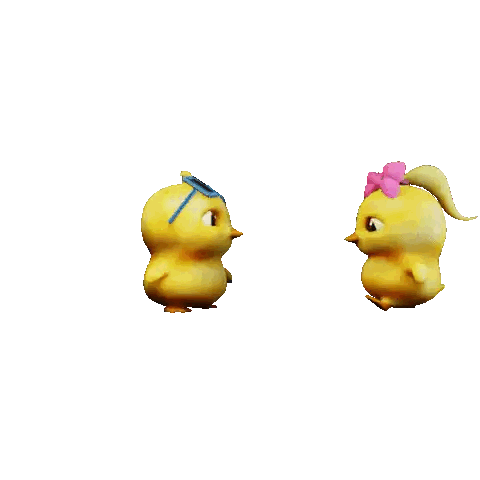 Cartoon Chicken With Pink Bow Sticker