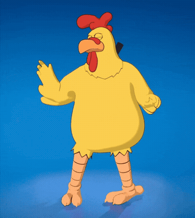 Cartoon Chicken With Red Crest GIF