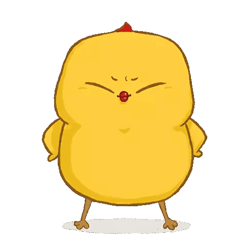 Cartoon Chicken With Red Nose And Hands On Hips Sticker