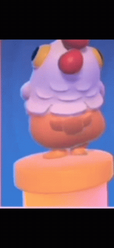 Cartoon Chicken With Red Nose On Yellow Container GIF