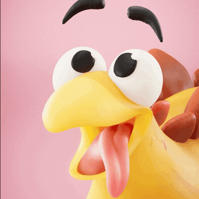 Cartoon Chicken With Tongue Out GIF
