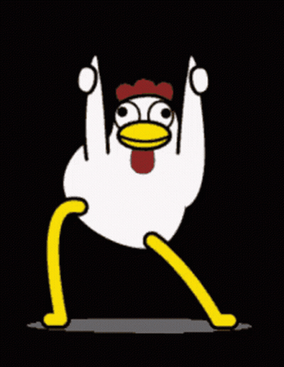 Cartoon Chicken With Yellow Legs And Arms GIF