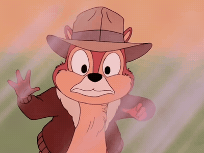 Cartoon Chipmunk In Hat And Sweater GIF