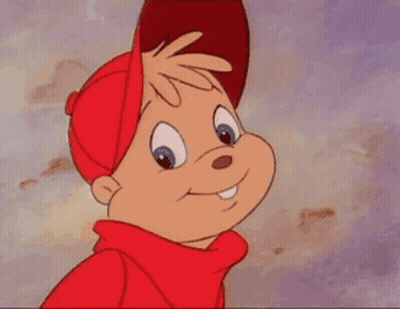 Cartoon Chipmunk In Red Hat And Scarf GIF