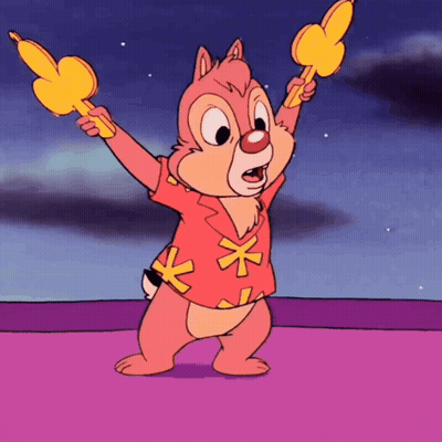 Cartoon Chipmunk In Red Shirt With Yellow Stars GIF
